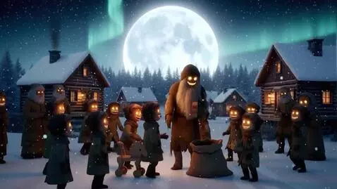 AI Video from prompt: A heartwarming, magical wide-shot video in a rem