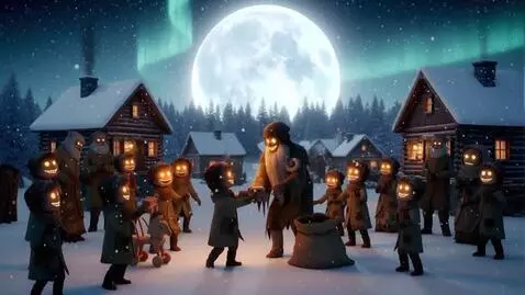 AI Video from prompt: A heartwarming, magical wide-shot video in a rem