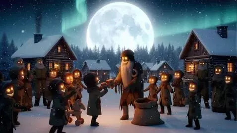 AI Video from prompt: A heartwarming, magical wide-shot video in a rem