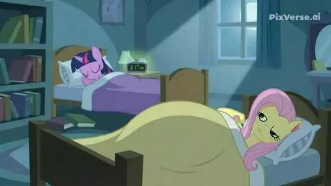 AI Video from prompt: Fluttershy snoring