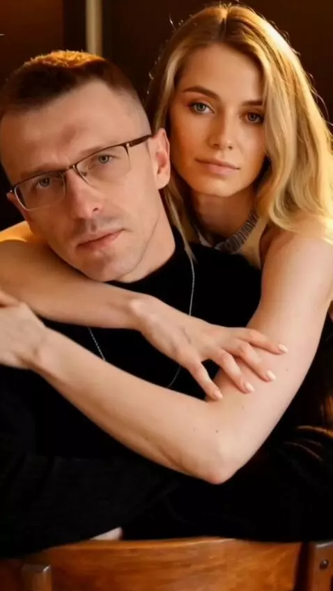 AI Video from prompt: The girl stands up next to me, full-length, and 