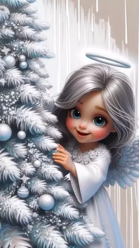 AI Video from prompt: The Angel smiles and waves his hand