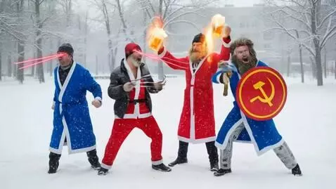 AI Video from prompt: four men with superpowers in a furious fight: on