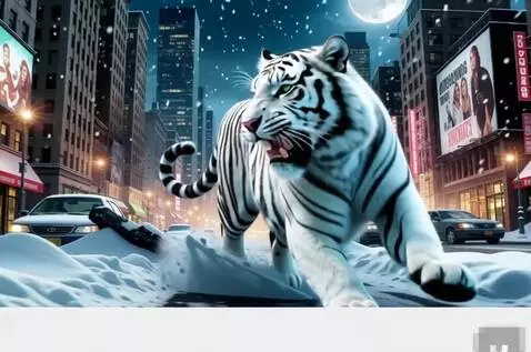 AI Video from prompt: The white tiger runs quickly and smoothly, gallo