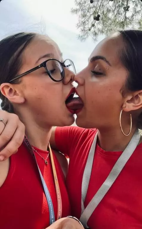 AI Video from prompt: Have them kiss on the lips and use their tongues