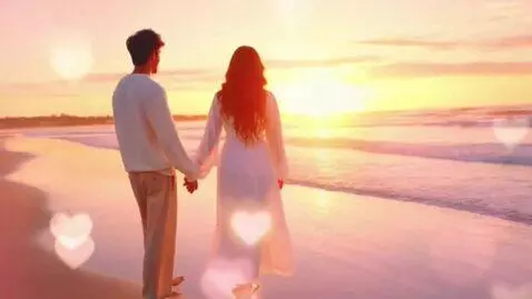 AI Video from prompt: A soft romantic transition between two clips, gl