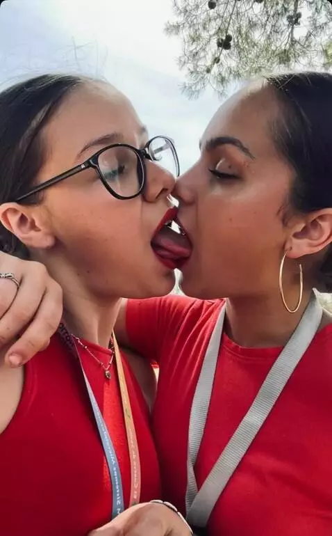 AI Video from prompt: Make them kiss using their tongues for a minute 