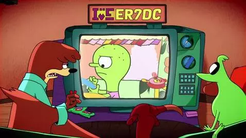 AI Video from prompt: Stewie Griffin playing Pac-Man on JAKKS Pacific 