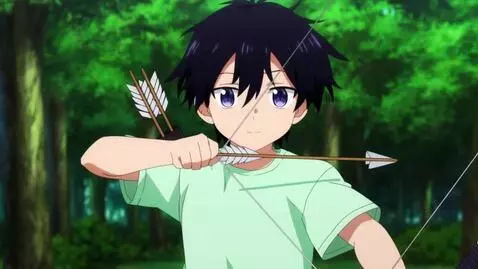 AI Video from prompt: Dressed in a light green t-shirt, a cute young 3