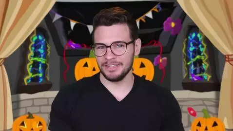 AI Video from prompt: an evil laff with a deep voice says happy hallow