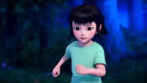 AI Video from prompt: A cute young 3D anime character with pale amber 