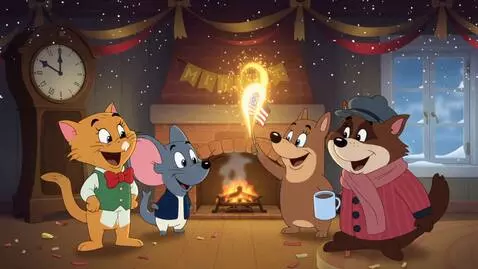 AI Video from prompt: An American New Year's cartoon with American cha