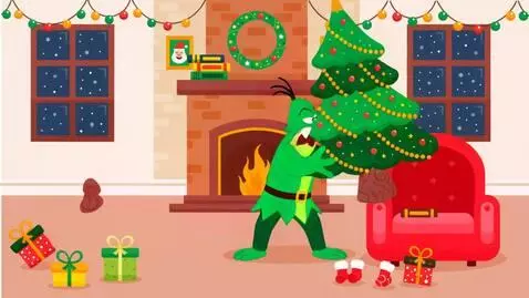 AI Video from prompt: The Grinch enters the room and takes away the Ch