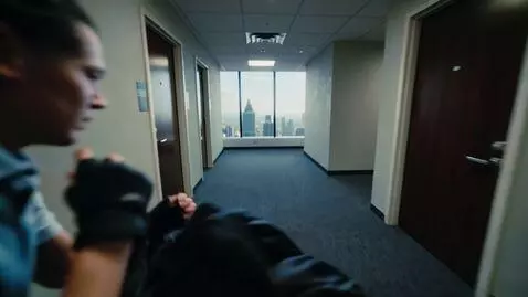 AI Video from prompt: I, in a first-person view, run along the corrido