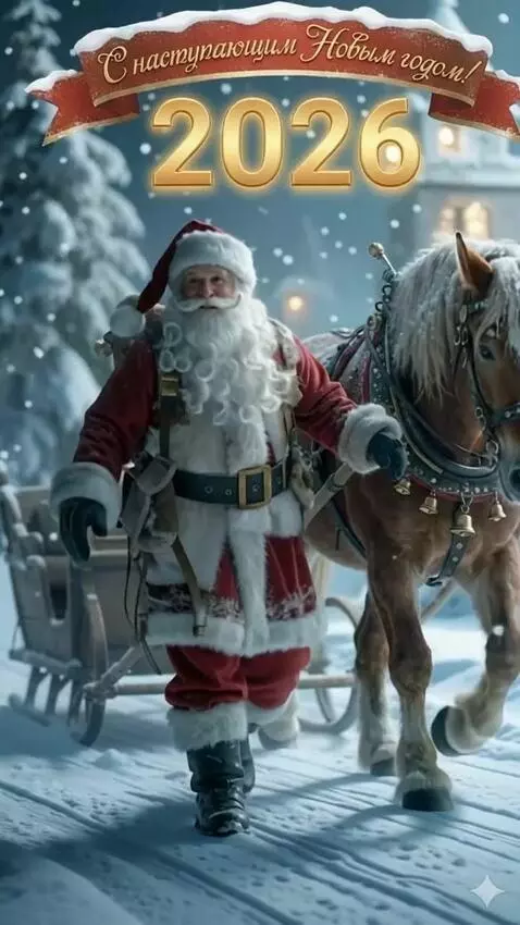 AI Video from prompt: Santa Claus is walking,  smiling and waving his 