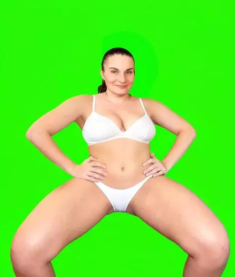 AI Video from prompt: She moves her hips left to right, her eyes are a