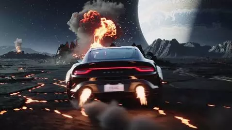 AI Video from prompt: supercar Rossa, a sleek two-door coupe with a gl