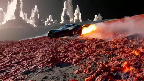 AI Video from prompt: supercar Rossa, a sleek two-door coupe with a gl