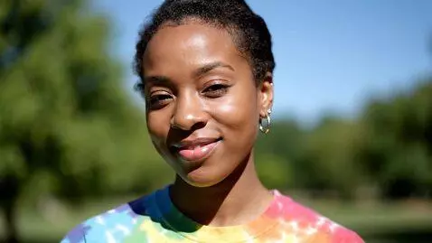 AI Video from prompt: An elderly eighty-year-old snow queen wears a sn