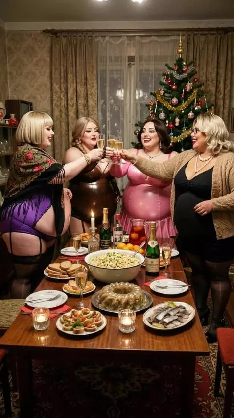 AI Video from prompt: In a spacious old apartment, four charming, plum