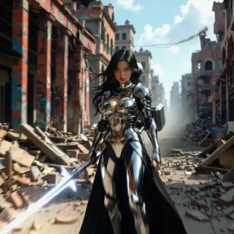 AI Video from prompt: Epic fantasy film, a warrior fiercely battles a 