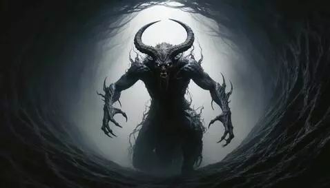 AI Video from prompt: The demon roars brutally.