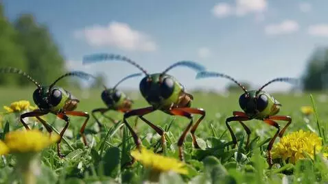 AI Video from prompt: Bugs dancing shuffle