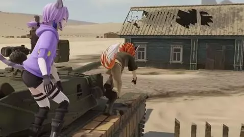 AI Video from prompt: cartoony furry femboys escapes from tank