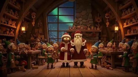 AI Video from prompt: Two people are on a guided tour by north pole el