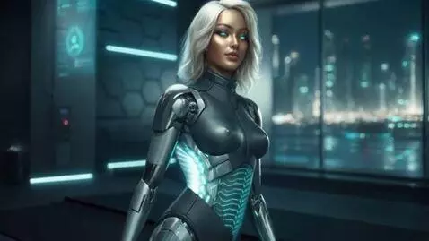 AI Video from prompt: sexy robot blonde