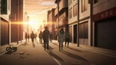 AI Video from prompt: an empty city, morning, no birdsong, zombies wal