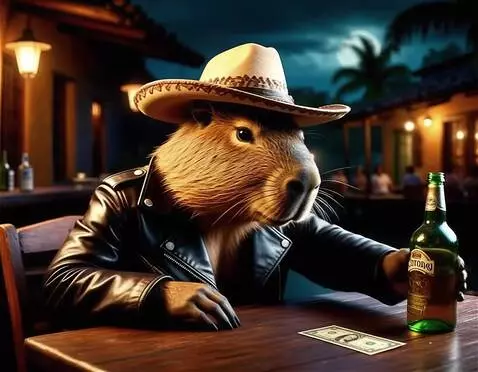 AI Video from prompt: The capybara slowly puts the money on the table,