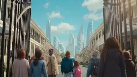 AI Video from prompt: The scene is thousands of homeless people are mo