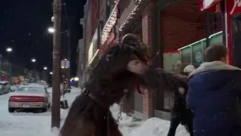 AI Video from prompt: Krampus grabbing people off the street