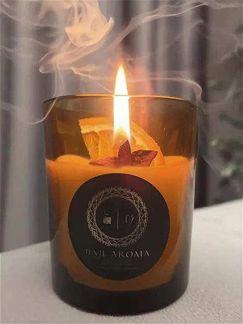 AI Video from prompt: Close-up of hands lighting a 'Midnight Orchid' s