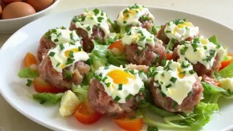 AI Video from prompt: step-by-step preparation of Olivier salad instea