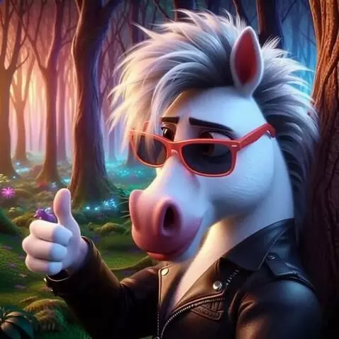 AI Video from prompt: The Horse smiles, nods its head and gives a thum