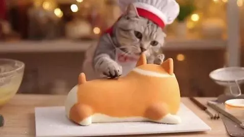 AI Video from prompt: Realistic video. The cat on the table makes a ca