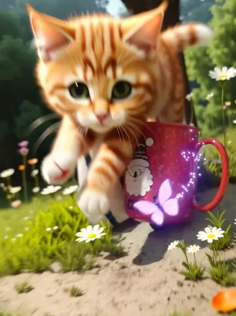 AI Video from prompt: A mesmerizing 5-second video, hyperrealistic CGI