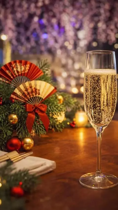 AI Video from prompt: Extreme close-up, cinemagraph style. The champag