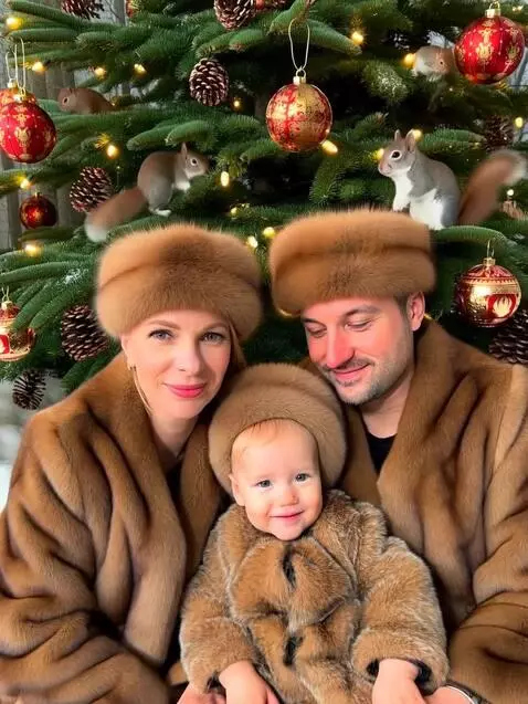 AI Video from prompt: Create a Soviet-style New Year's card from a pho