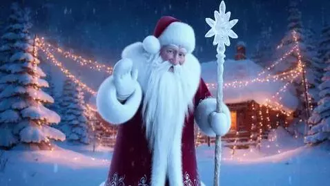AI Video from prompt: Friendly Russian Ded Moroz, Santa Claus style, s