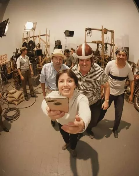 AI Video from prompt: Make it alive like she making selfie woth this c