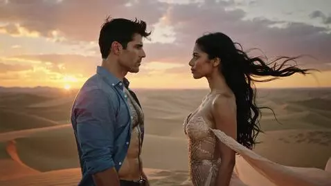 AI Video from prompt: The desert winds are coming towards each other. 