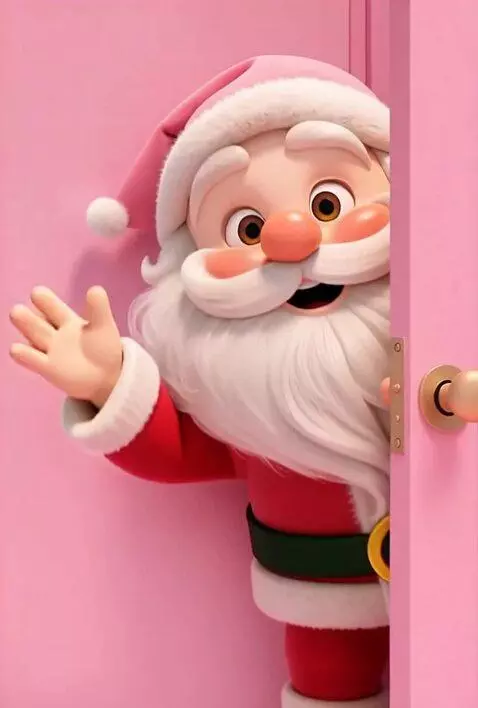 AI Video from prompt: Santa Claus smiles, waves his hand and dances