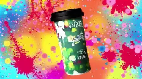 AI Video from prompt: The paper cup dances like Mic Jagger. Colors Hol