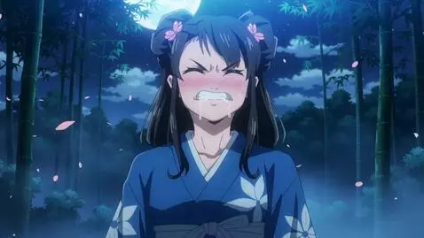 AI Video from prompt: Mitsuri from demon slayer doing ahegao face whil