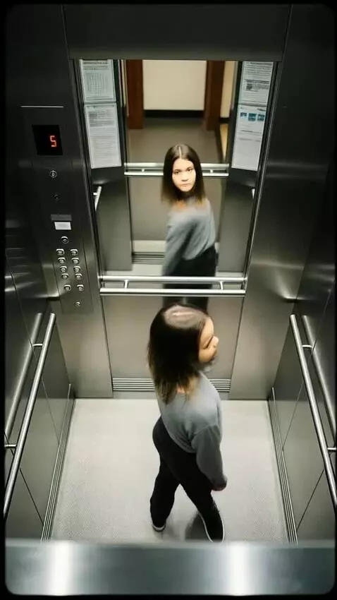 AI Video from prompt: Girl in the elevator