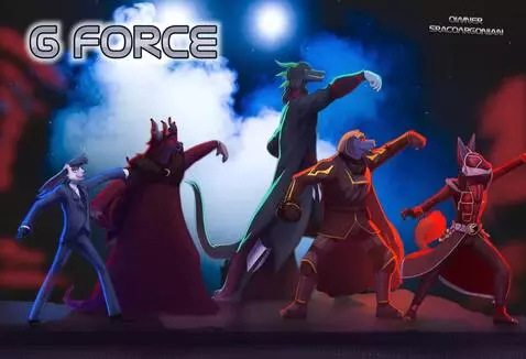 AI Video from prompt: Dragon dude and others on the stage starts to da