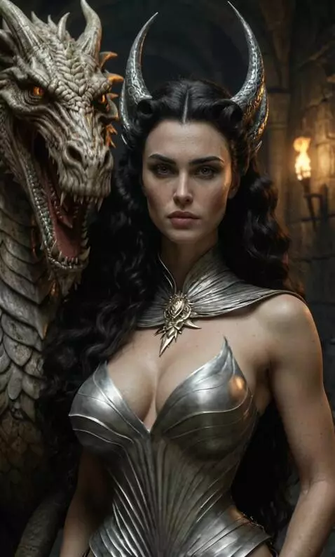 AI Video from prompt: They both turn to face the camera, and the drago